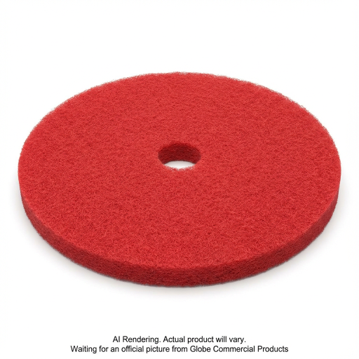 Tampon de plancher pour polissage — 17 po, rouge