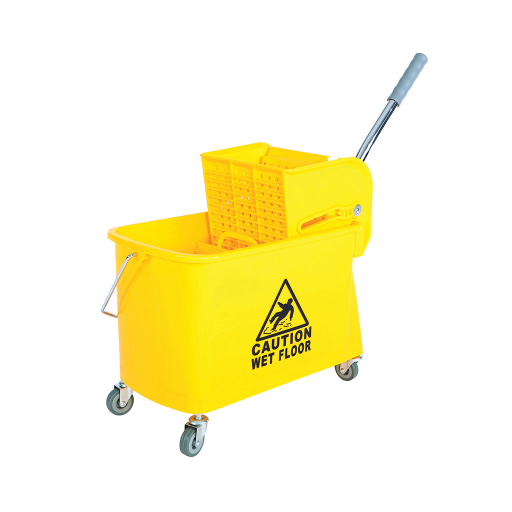 Seau de nettoyage avec essoreuse — 21 pintes, jaune