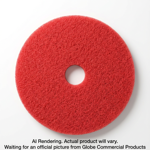 Tampon de plancher pour polissage — 16 po, rouge