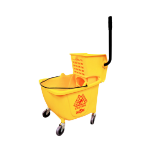 Seau de nettoyage avec essoreuse — 35 pintes, jaune
