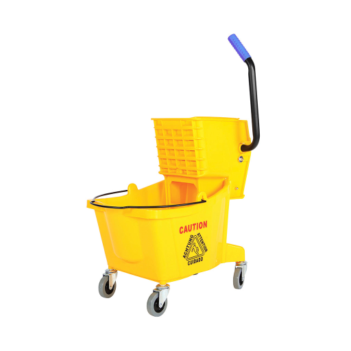 Seau de nettoyage avec essoreuse — 26 pintes, jaune