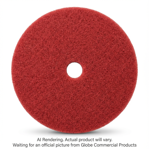 Tampon de plancher Globe pour polissage — 14 po, rouge