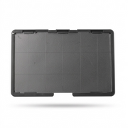 Pure, high-resolution hero shot of the 3PI Tech Solutions BP40-01 Build Platform, a black rectangular platform with a subtle central grid pattern and a recessed handle in the front edge, as seen in image_0.png, floating centrally on a clean white background.