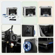 A multi-angle configuration matrix showing the generic Dremel 3D40-FLX printer from various perspectives.