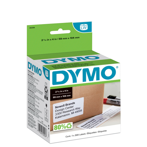 Étiquettes d’expédition DYMO LabelWriter — 2-5/16 po x 4 po, 1 rouleau de 300