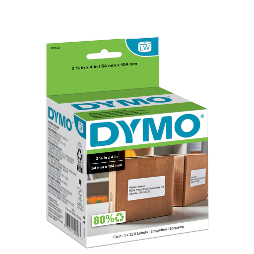Étiquettes d’expédition DYMO LabelWriter — 2-1/8 po x 4 po, 1 rouleau de 220