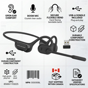Infographic matrix for OPN Sound Chat Pro headset, highlighting key features and specifications.