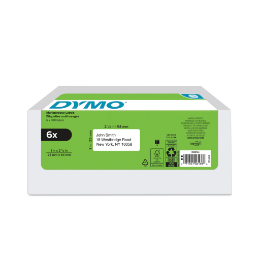 Étiquettes DYMO LabelWriter — 1 po X 2-1/8 po