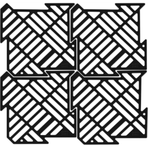 Tapis d’évier Puzzle Happy Sinks — silicone noir, paquet de 4