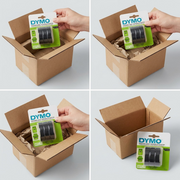 Sequence of images from pristine shipping package to unboxing and inspection, showing secure protection.