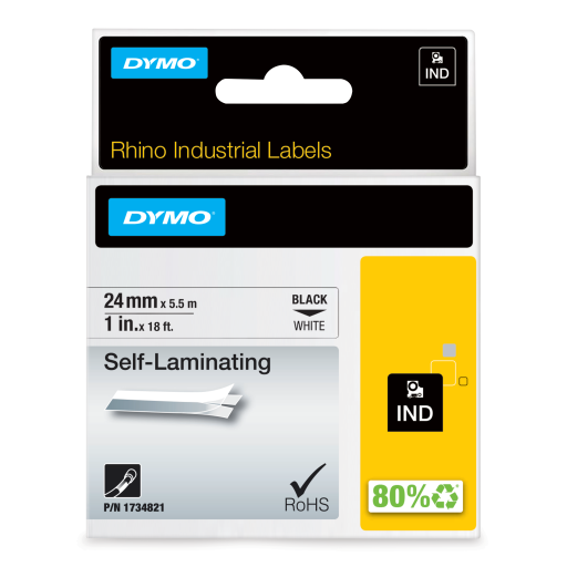 Ruban vinyle DYMO Rhino — blanc, 1 x 1 po