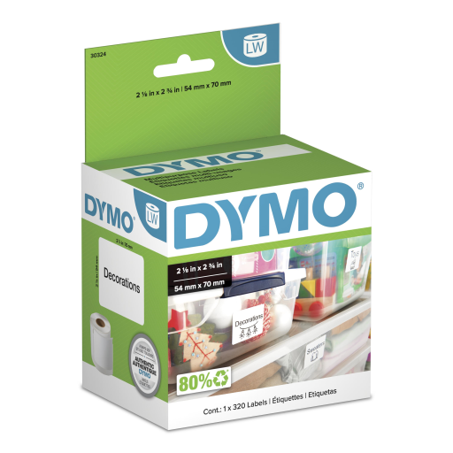 Étiquettes polyvalentes DYMO LabelWriter — 2-1/8 po x 2-3/4 po, 1 rouleau de 320