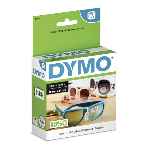 Étiquettes de prix DYMO LabelWriter — blanc, 15/16 po x 7/8 po, 1 rouleau de 400