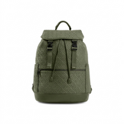 Pure high-resolution ecommerce hero shot of the Bugatti Green Backpack against a seamless white background.