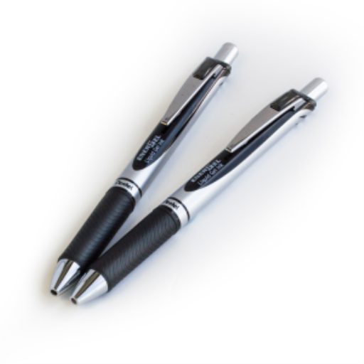 Stylo gel rétractable EnerGel Pentel — 0,7 mm, encre noire, paquet de 2