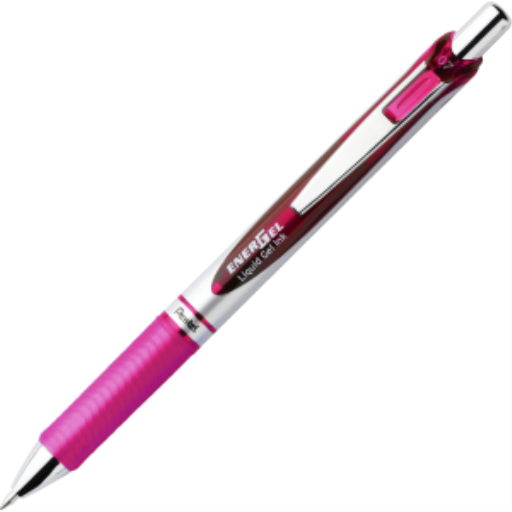 Stylo gel rétractable EnerGel Pentel — 0,7 mm, encre rose