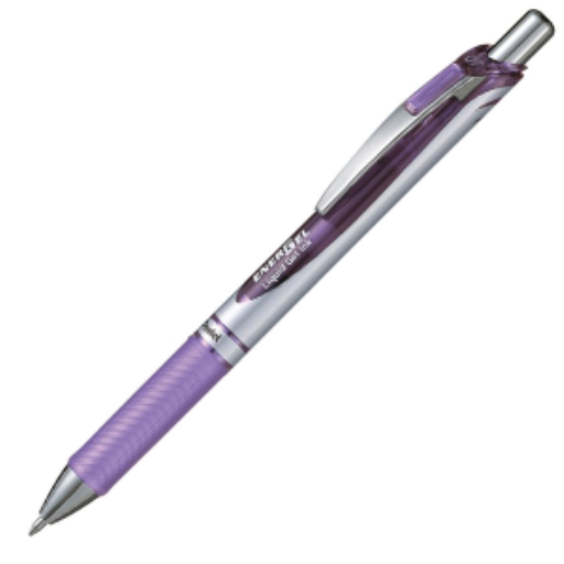 Stylo gel rétractable EnerGel Pentel — 0,7 mm, encre lilas