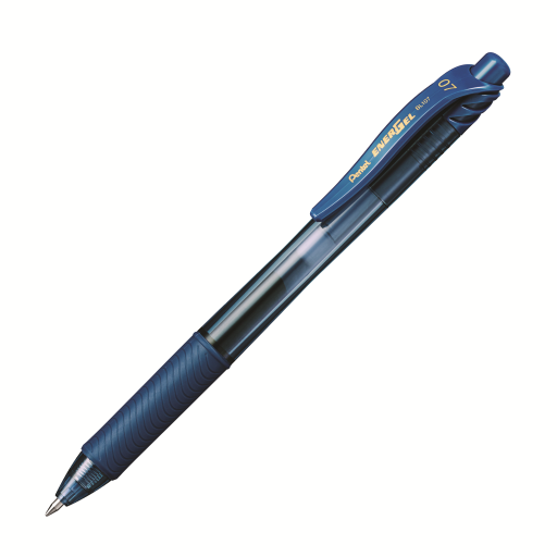 Stylo gel Pentel EnerGel-X — 0,7 mm, pointe métal, encre bleu marine