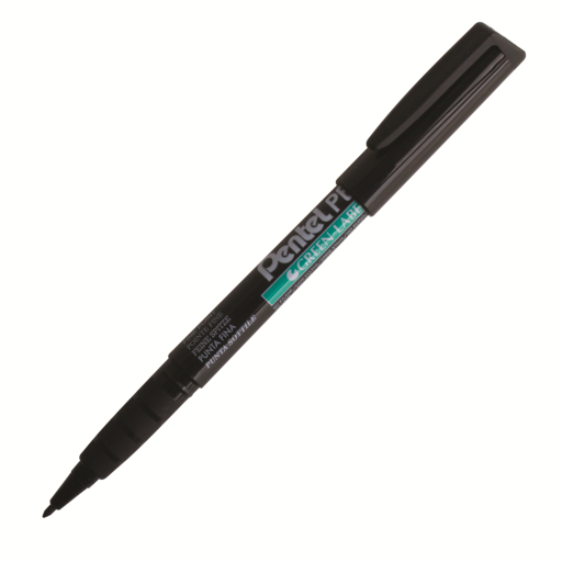 Marqueur permanent Pentel Green Label — pointe ogive, 2,0 mm, encre noire