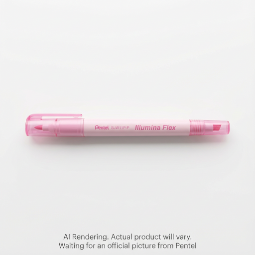Surligneur Pentel Illumina Flex — double pointe biseautée et ogive, rose pastel