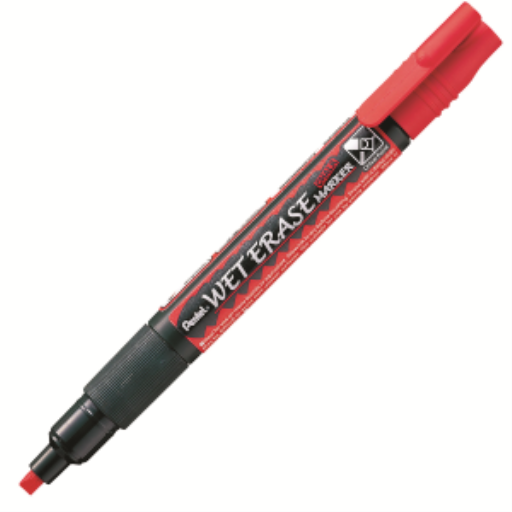 Marqueur craie effaçable Pentel Arts — petit format, pointe biseautée, encre rouge