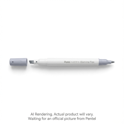Surligneur Pentel Illumina Flex — double pointe biseautée et ogive, gris pastel