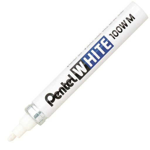 Marqueur permanent blanc Pentel — pointe moyenne, 3,9 mm, encre blanche