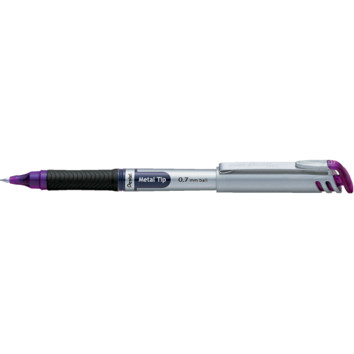 Stylo gel liquide Pentel EnerGel — 0,7 mm, pointe métal, encre violette