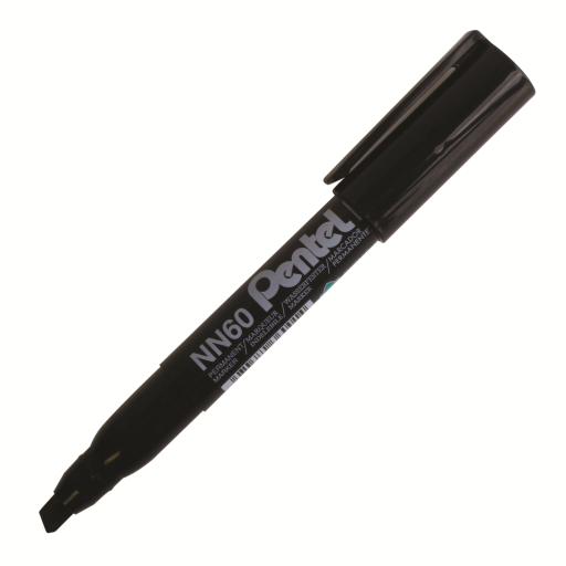 Marqueur permanent Pentel Green Label — pointe biseautée, 3,9 mm/5,8 mm, encre noire