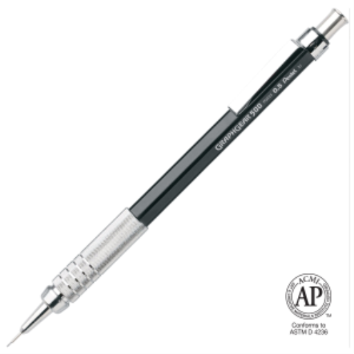 Porte-mine Pentel GraphGear 500 — 0,5 mm, corps noir
