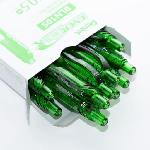 Stylo gel Pentel EnerGel-X — 0,5 mm, pointe aiguille, encre vert lime