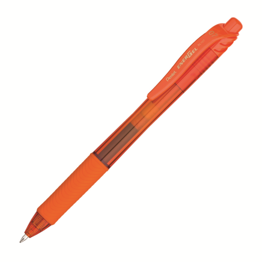 Stylo gel Pentel EnerGel-X — 0,7 mm, pointe métal, encre orange
