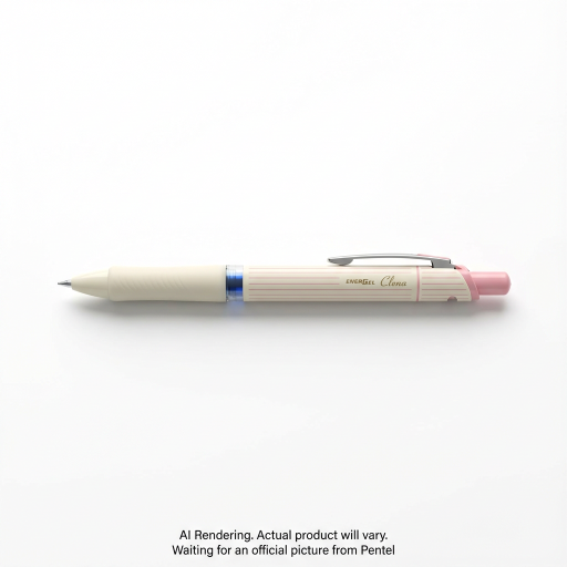 Stylo gel EnerGel Clena rétractable Pentel — 0,5 mm, pointe aiguille, rose et bleu