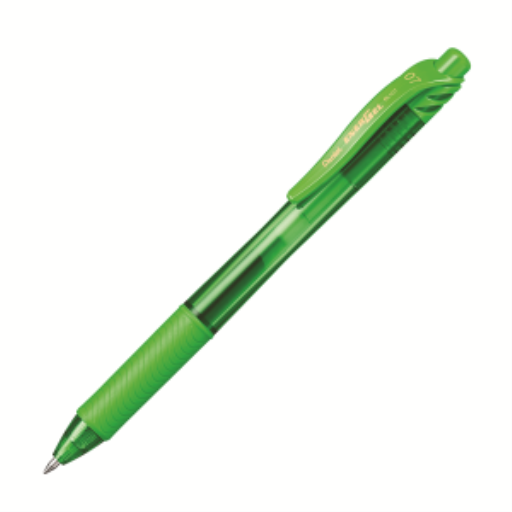 Stylo gel EnerGel-X rétractable Pentel — 0,7 mm, pointe métal, vert lime