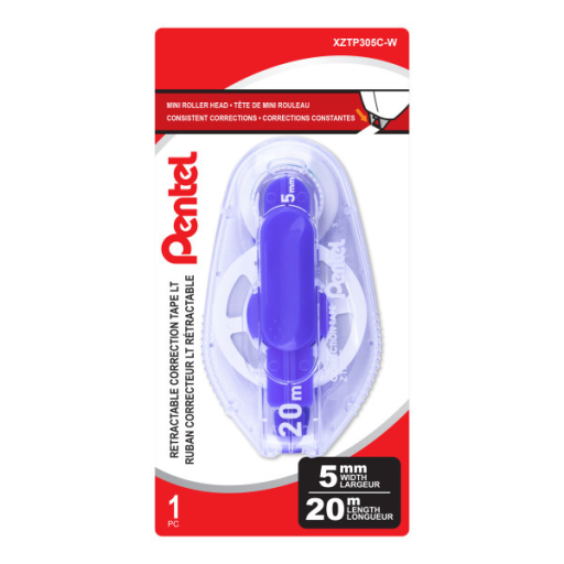 Ruban correcteur rétractable Pentel — 5 mm x 20 m