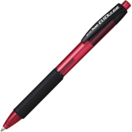 Stylo à bille Click-N-Go rétractable Pentel — 1,0 mm, rouge