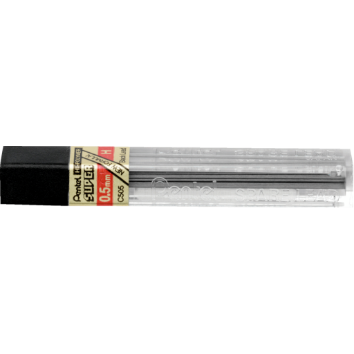 Mines Hi-Polymer Super Pentel — 0,5 mm, H, tube de 12 mines