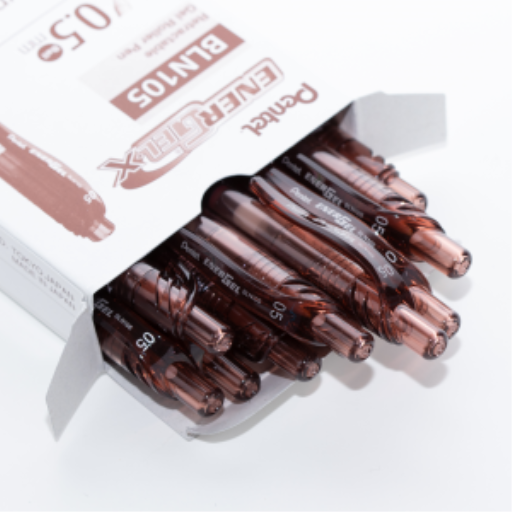 Stylo gel EnerGel-X rétractable Pentel — 0,5 mm, pointe aiguille, brun