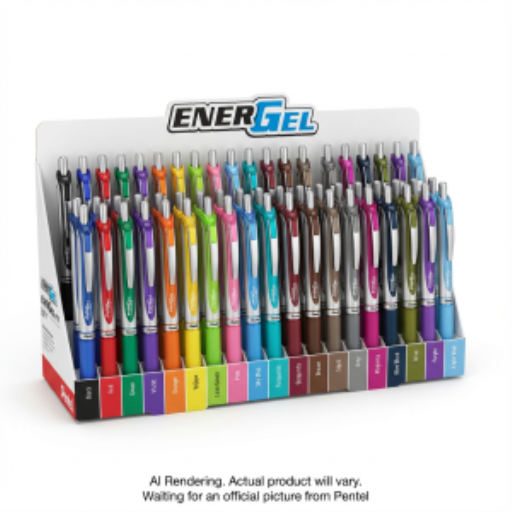 Stylo gel EnerGel rétractable Pentel — 0,7 mm, couleurs assorties, présentoir de 120 unités