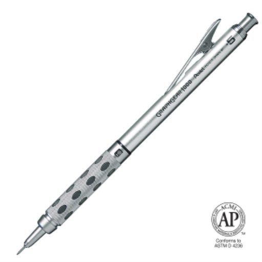 Porte-mine Pentel GraphGear 1000 0,5 mm — accents noirs, étui cadeau