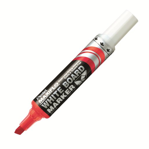 Marqueur pour tableau blanc Pentel Maxiflo — pointe biseautée 2,0/5,7 mm, encre rouge