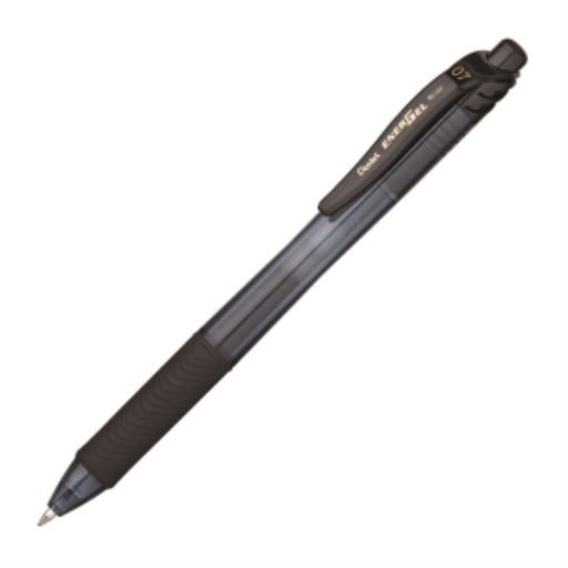 Stylo gel rétractable Pentel EnerGel-X 0,7 mm pointe métal — encre noire
