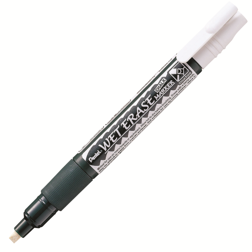 Marqueur effaçable humide Pentel Arts — petite pointe biseautée, encre blanche