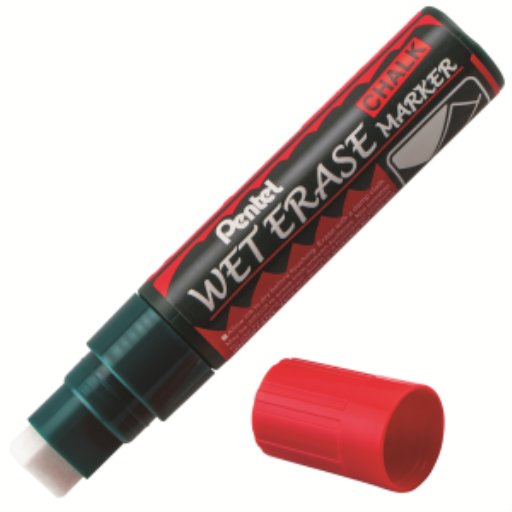 Marqueur effaçable humide Pentel Arts — pointe biseautée jumbo, encre rouge