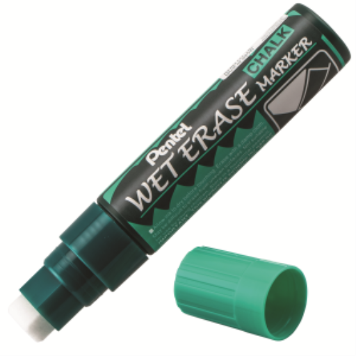 Marqueur craie effaçable Pentel Arts — pointe biseautée jumbo, encre verte