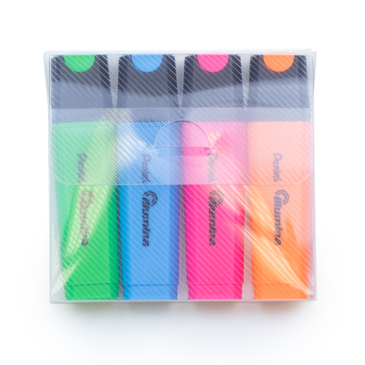 Surligneur Pentel Illumina — pointe biseautée, couleurs assorties