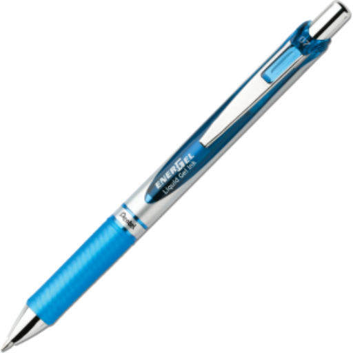 Stylo gel Pentel EnerGel — 0,7 mm, encre bleu ciel