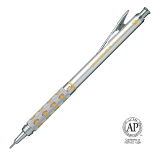 Porte-mine Pentel GraphGear 1000 — 0,9 mm, accents jaune, étui cadeau