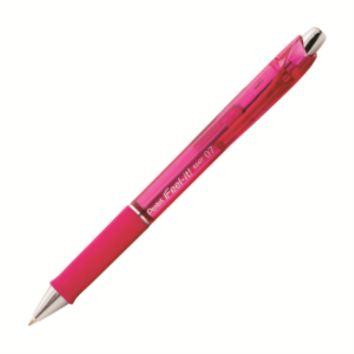 Stylo à bille rétractable Pentel Feel-It! — 0,7 mm, encre rose