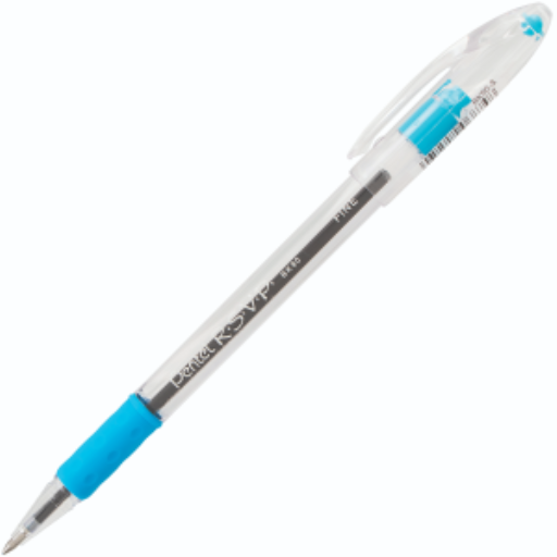 Stylo à bille Pentel R.S.V.P. — 0,7 mm, encre bleu ciel